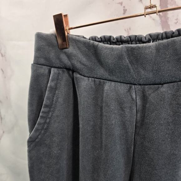 Anthropologie Sweatpants Womens XS Gray Wide Leg Burn Out Slit Daily Practice - Picture 2 of 13